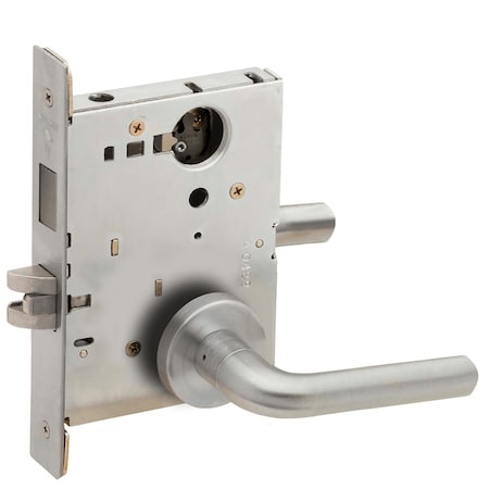 Corridor Mortise Lock With Deadbolt, 02A Design, Less Cylinder, Satin Stainless Steel